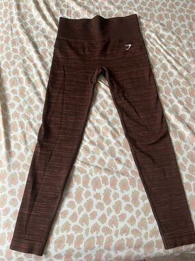 Gymshar Marled Brown High-Waist Leggings